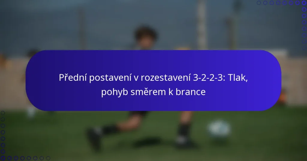 Přední postavení v rozestavení 3-2-2-3: Tlak, pohyb směrem k brance