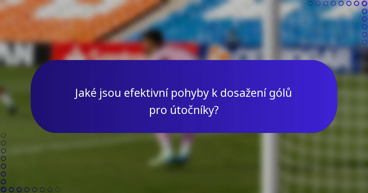 Jaké jsou efektivní pohyby k dosažení gólů pro útočníky?