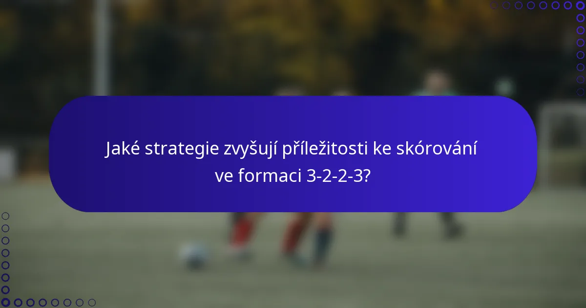 Jaké strategie zvyšují příležitosti ke skórování ve formaci 3-2-2-3?